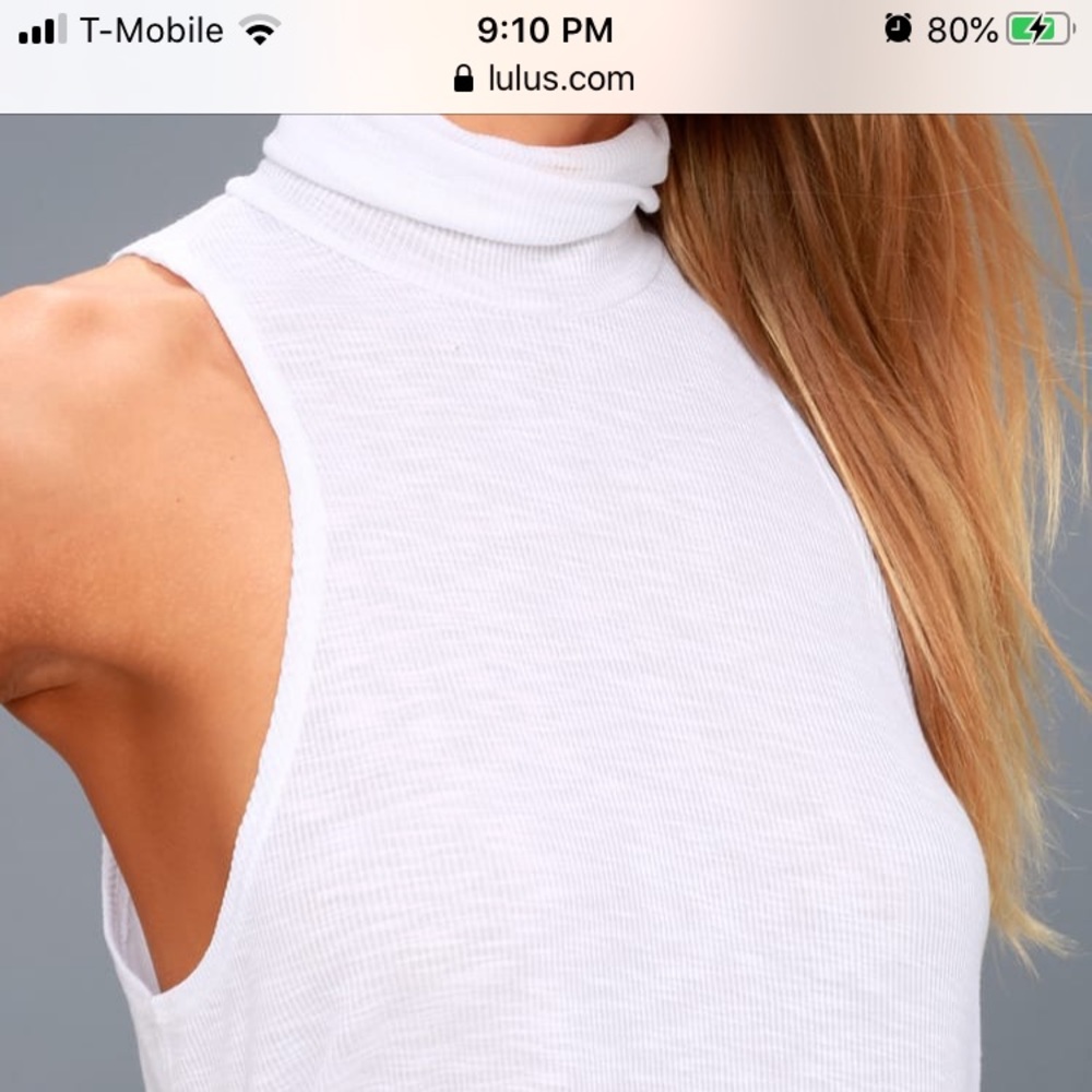 Free people Topanga sleeveless white turtleneck